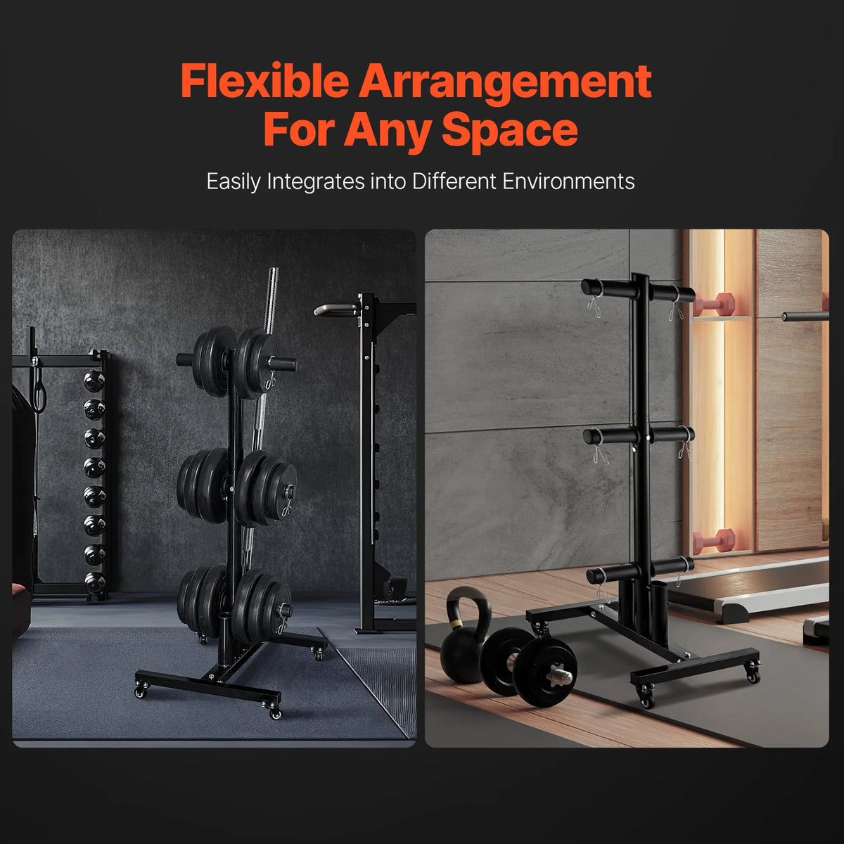 Standard Weight Plate Rack With Wheels Home Gym Storage Stand