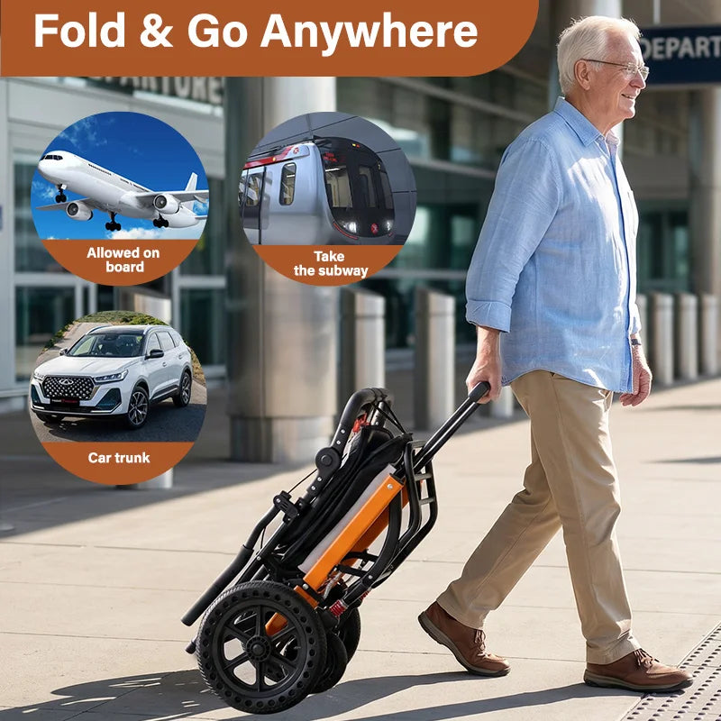 CvitalelPersd Lightweight Foldable Transport Wheelchair For Seniors