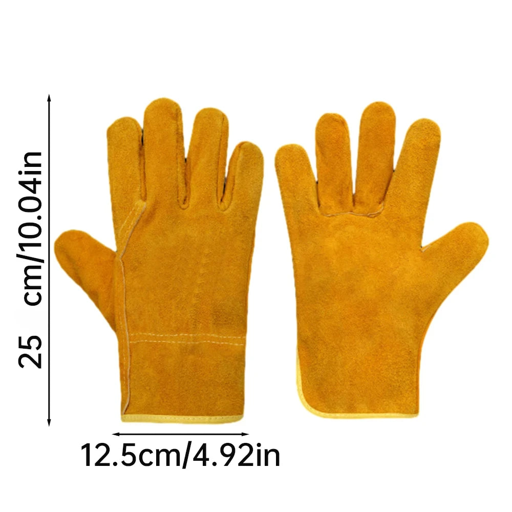 Heavy Duty Sheepskin Leather Welding Gloves For Heat Resistant Safety
