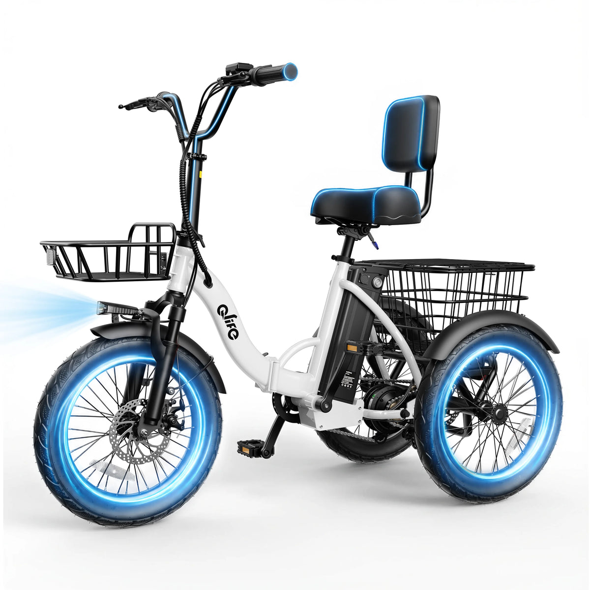 Qlife Triker 2.0 Folding Electric Trike 1200W Motor With Battery