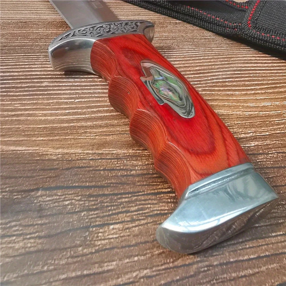Doom Blade Stainless Steel Fixed Hunting Survival Knife With Sheath