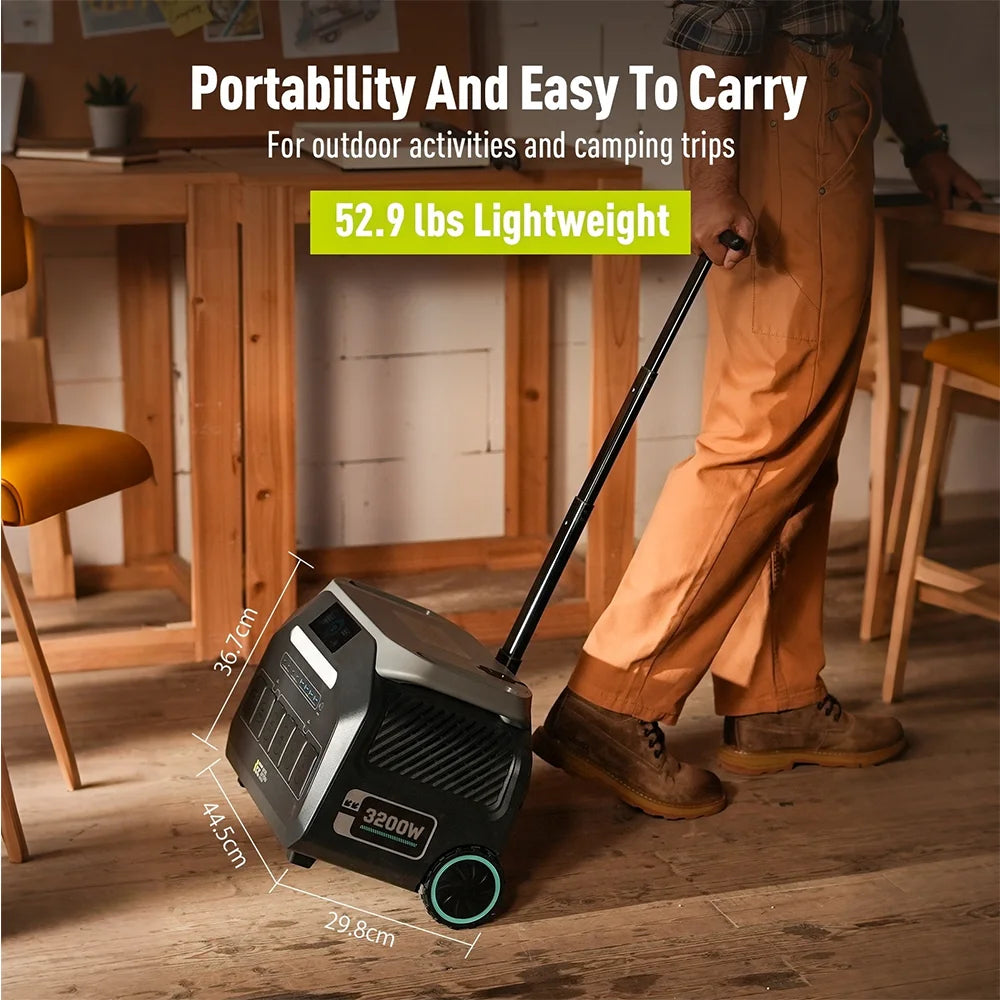 Iee P3200 3200W Portable Power Station 2048Wh LiFePo4 Solar Generator