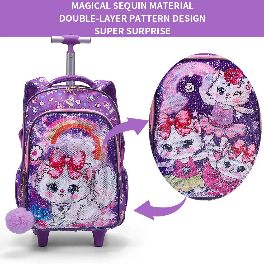 Bling Babies Kids Travel Bag With Wheels And Lunch Box