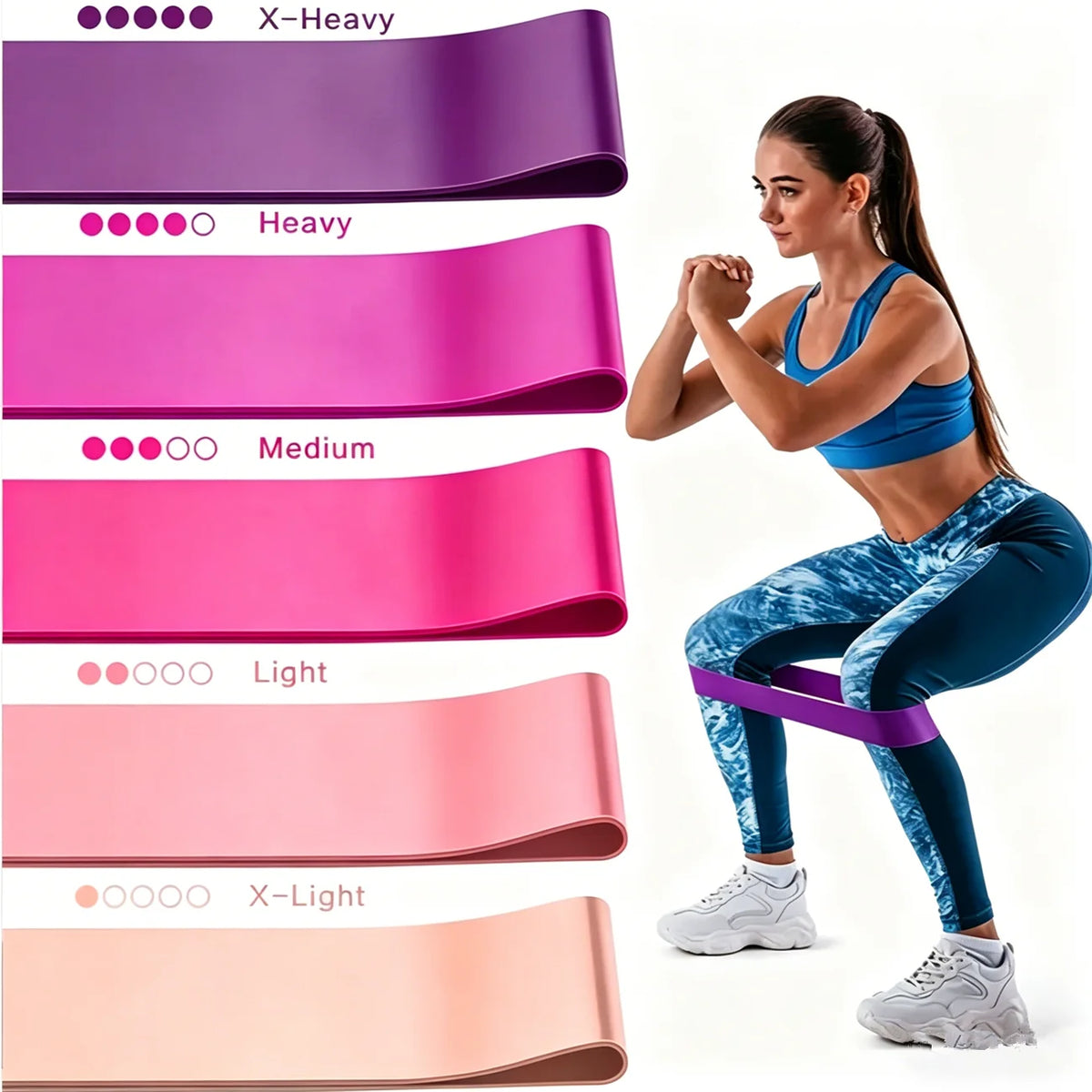 Durable Resistance Loop Exercise Bands For Fitness And Yoga
