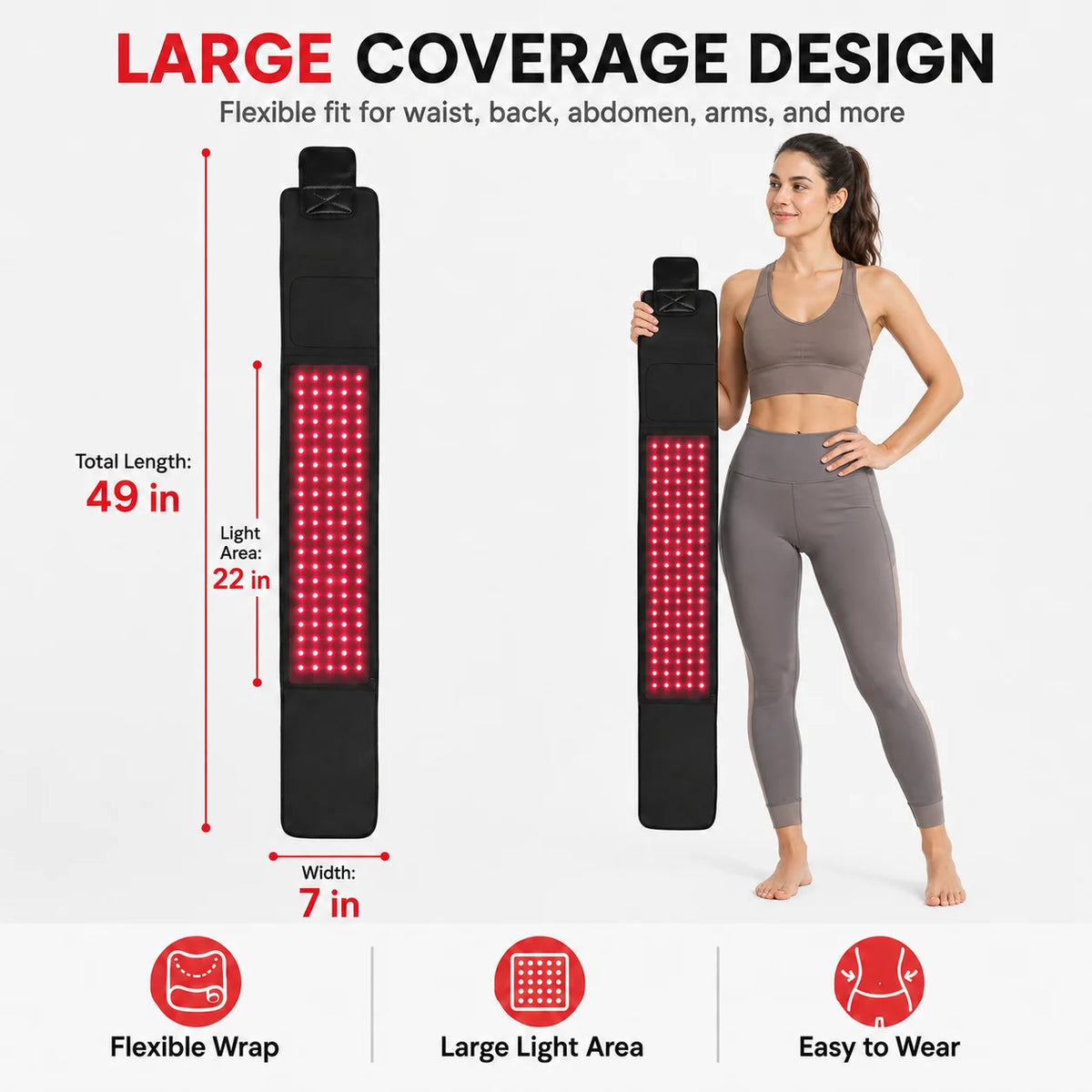 660nm 850nm Near Infrared Red Light Therapy Wrap For Muscle