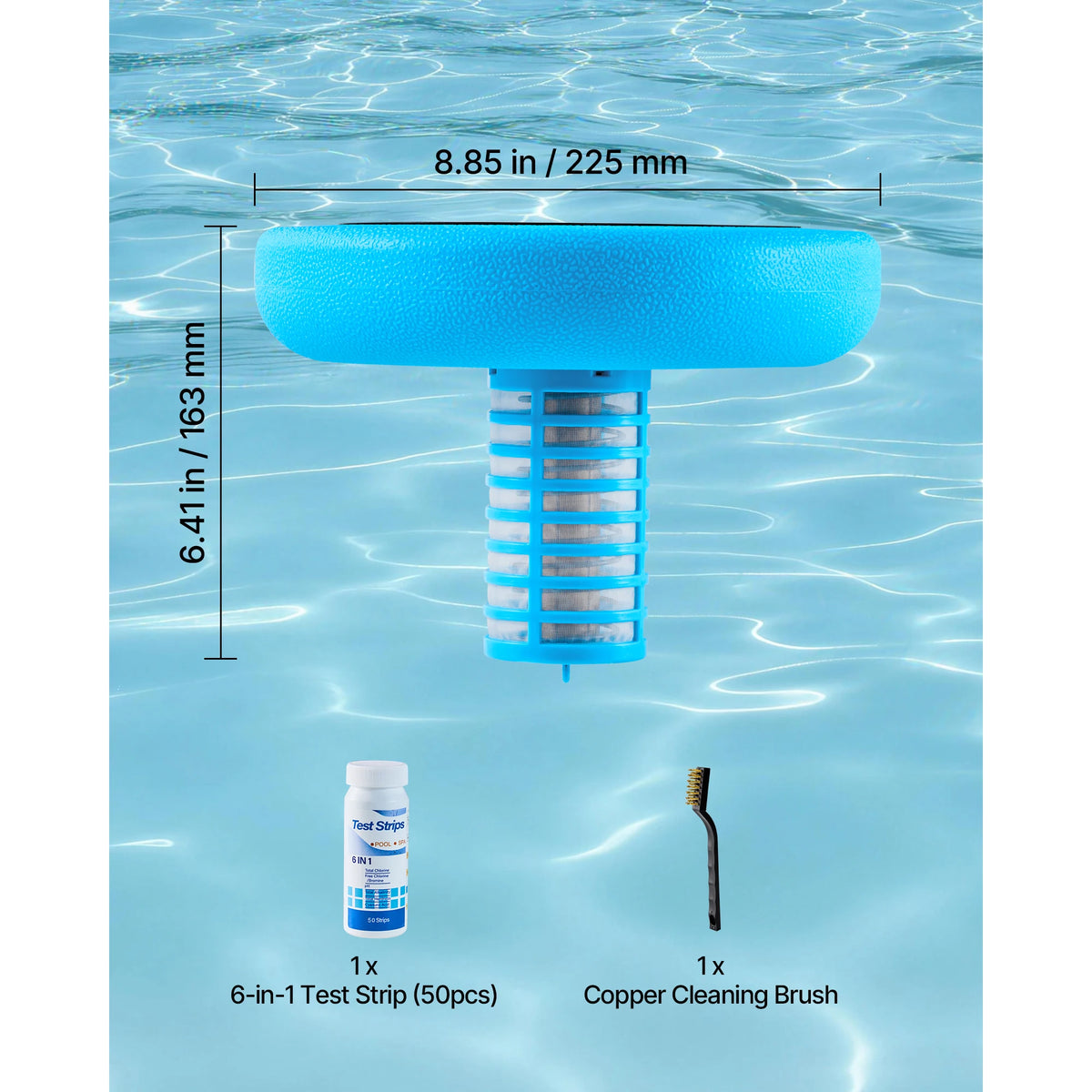 SucceBuy Solar Pool Ionizer Copper Floating Chlorine Free Water Purifier