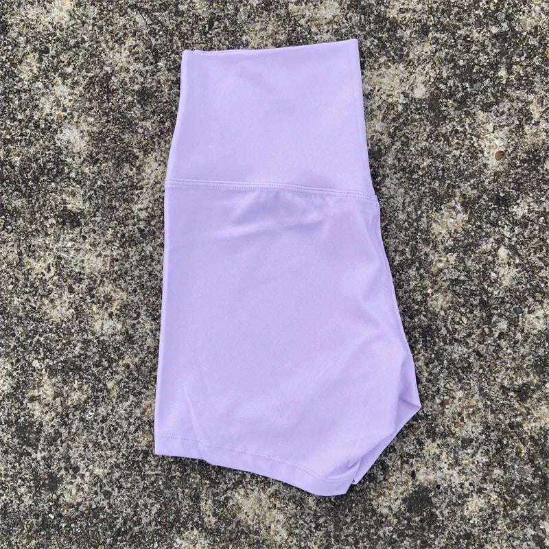 Women High Waist Cotton Yoga Fitness Athletic Shorts