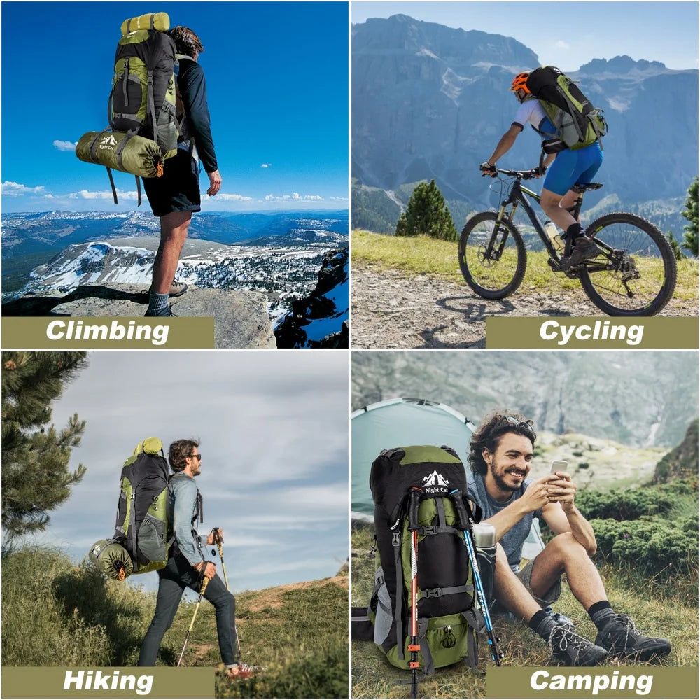 Night Cat Lightweight Hiking Backpack With Attached Rain Cover