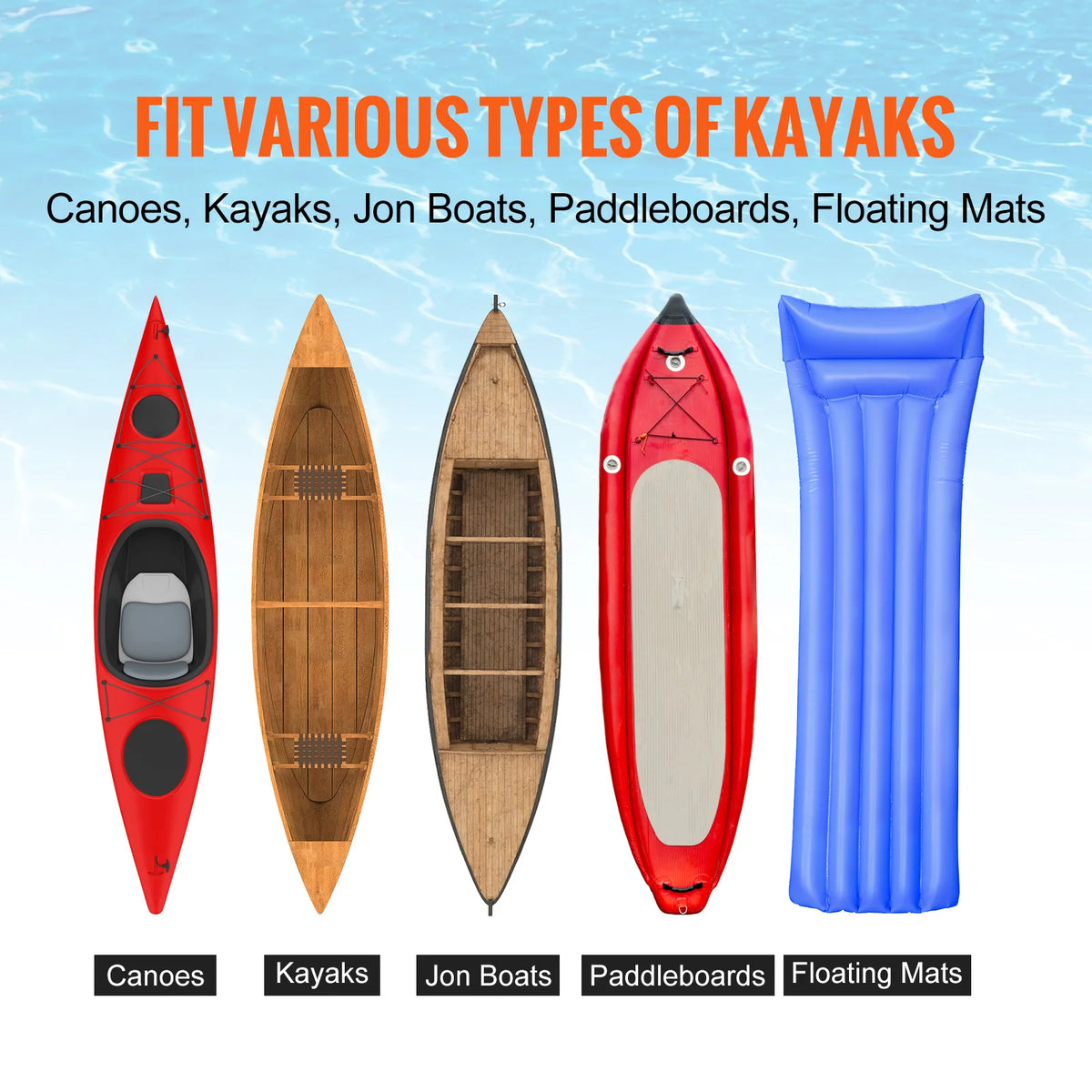 SucceBuy Detachable Kayak Cart With Adjustable Width And Solid Tires