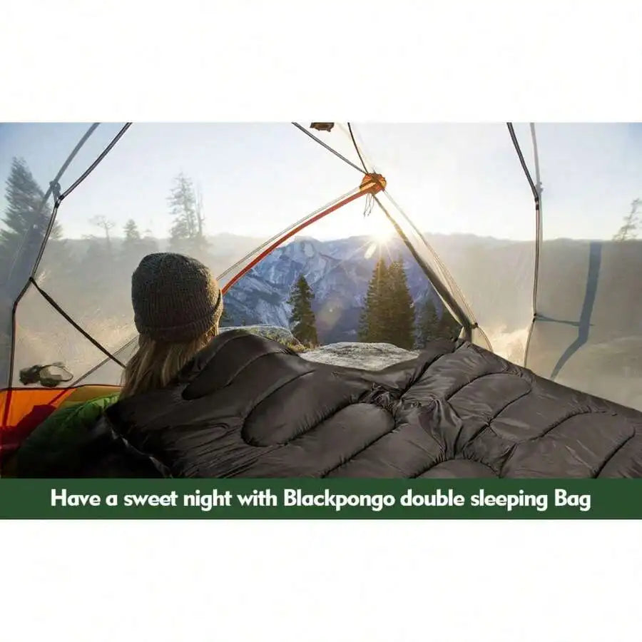 Double Sleeping Bag For Two Adults Cold Weather Camping Hiking