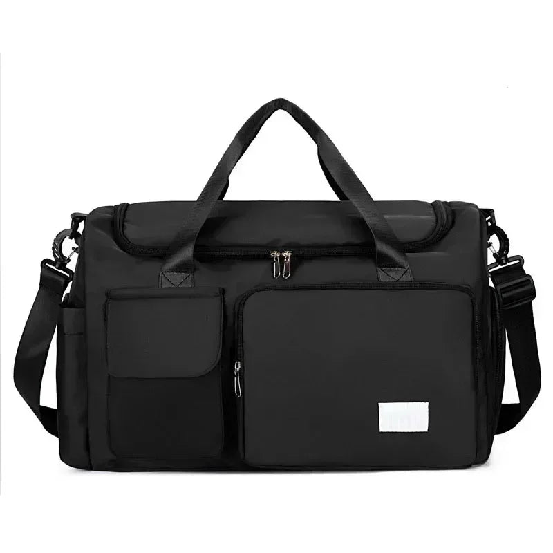 Large Capacity Nylon Travel Duffel Bag Featuring Shoe Compartment