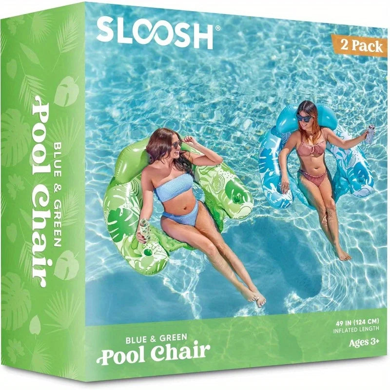 Joyfy Inflatable Pool Lounge Chairs With Dual Cup Holders