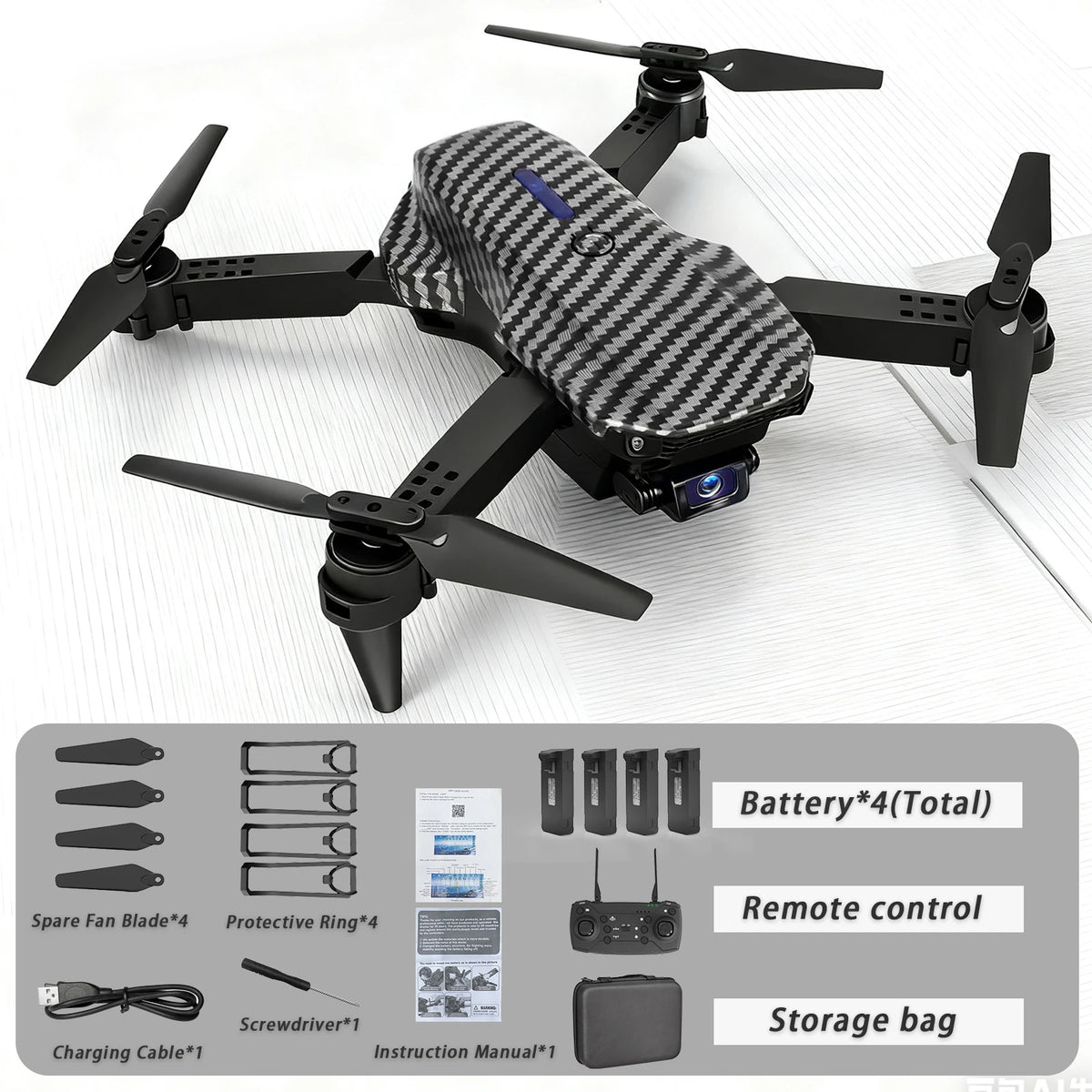 E88 Foldable Drone Featuring Dual HD Camera And 360 Flips