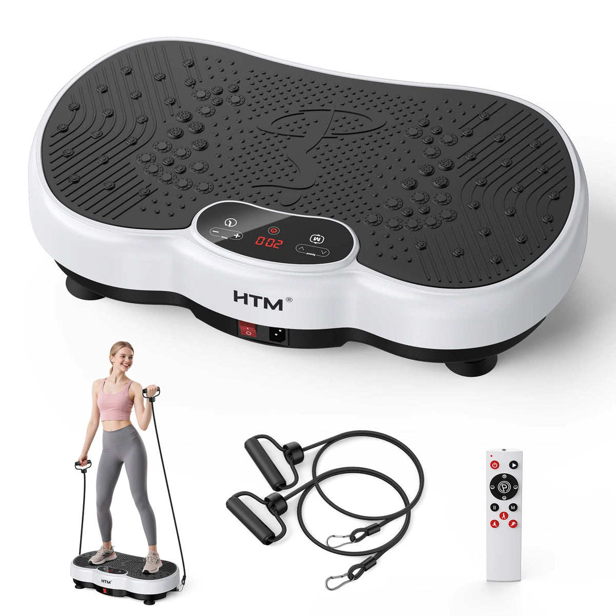 Portable Vibration Exercise Plate With Adjustable Speed Fitness Trainer