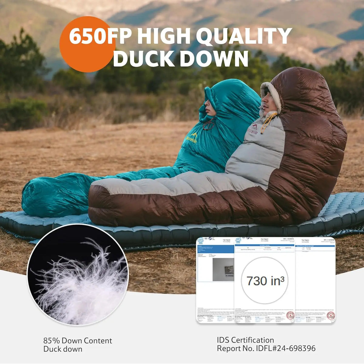 Down Mummy Sleeping Bag For Adult Camping And Cold Weather