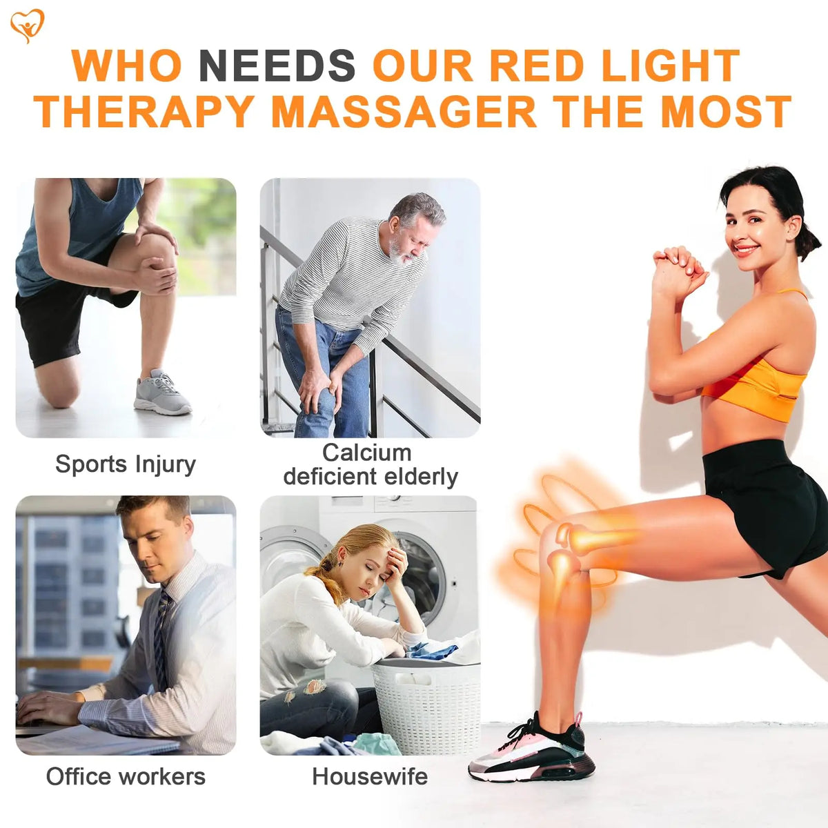 Jitesy Heated Knee Massager With Infrared Light Therapy