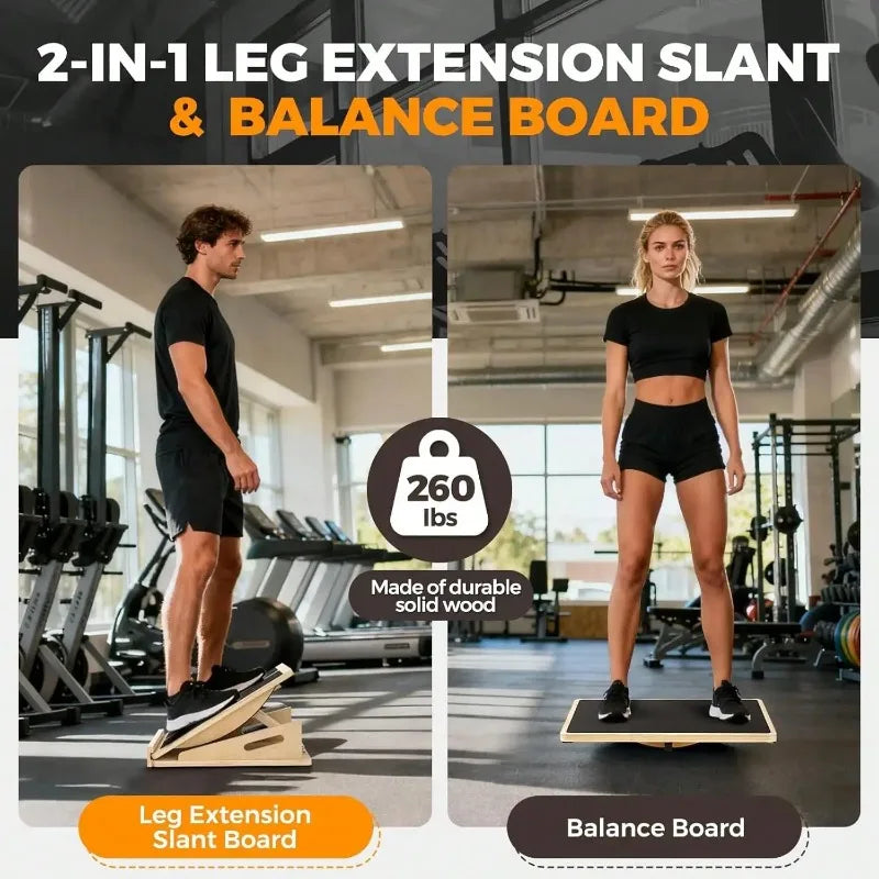 Adjustable Wooden Slant Board for Calf Stretching and Ankle Therapy