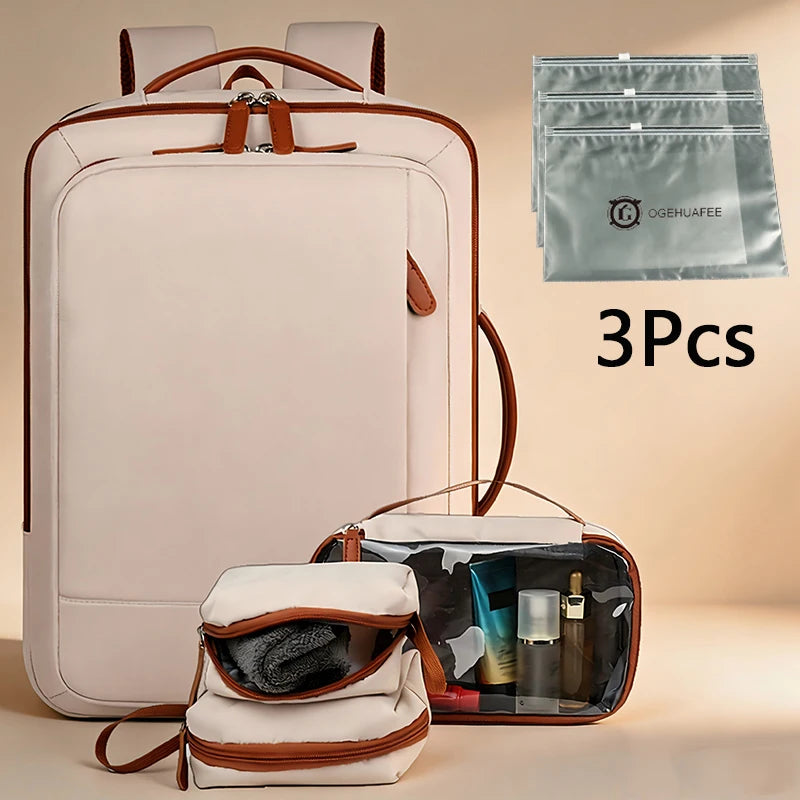 Ogehuafee Lightweight Nylon Laptop Backpack With Organizer Pouches