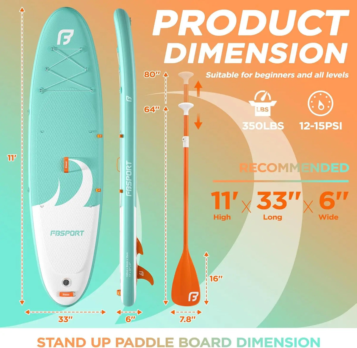 YTYIN Premium Stand Up Paddle Board Includes Carry Bag
