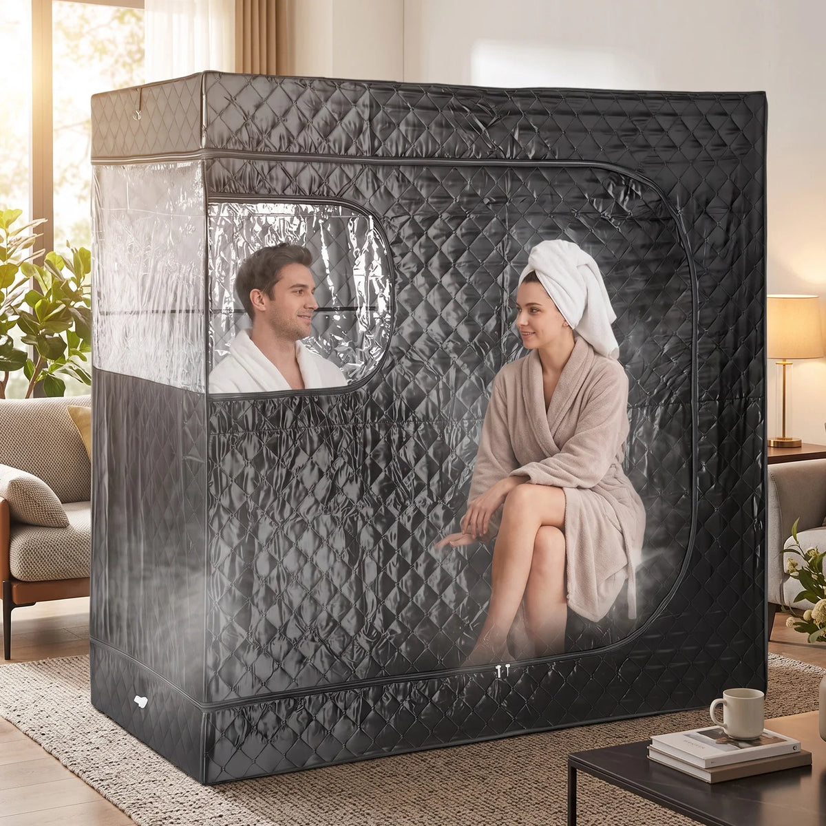Portable 2 Person Folding Steam Sauna Tent For Indoor Relaxation