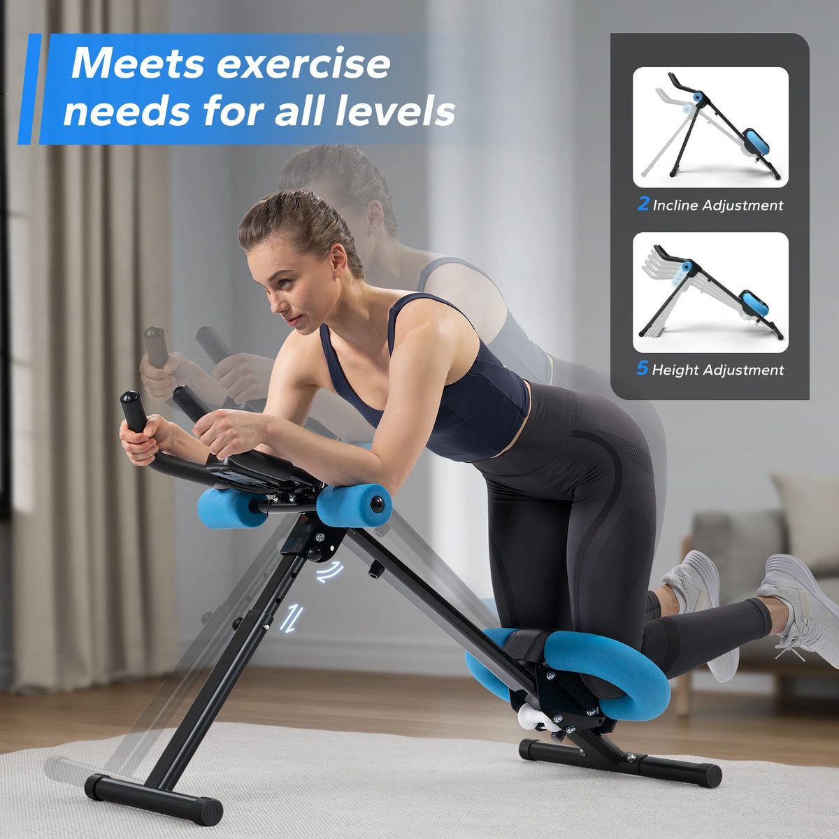 Merach Adjustable Abdominal Exercise System with Knee Protection Trainer