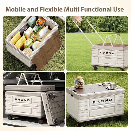 360 Degree Rotating Foldable Storage Cart With Silent Wheels