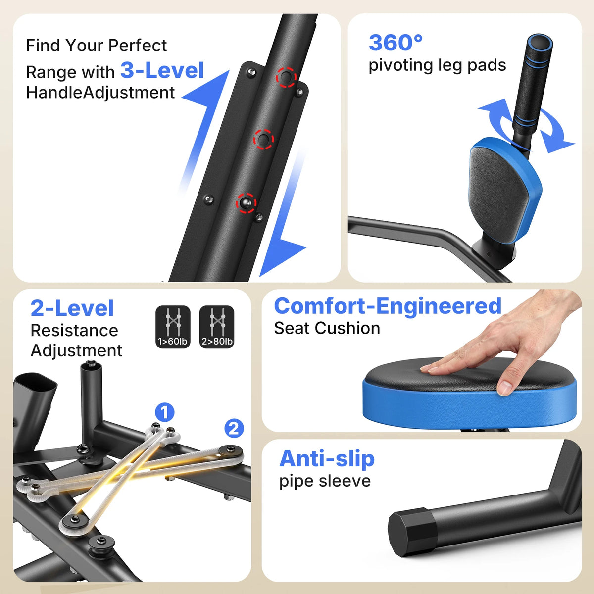 Merach Adjustable Resistance Hip Abductor Exercise Machine