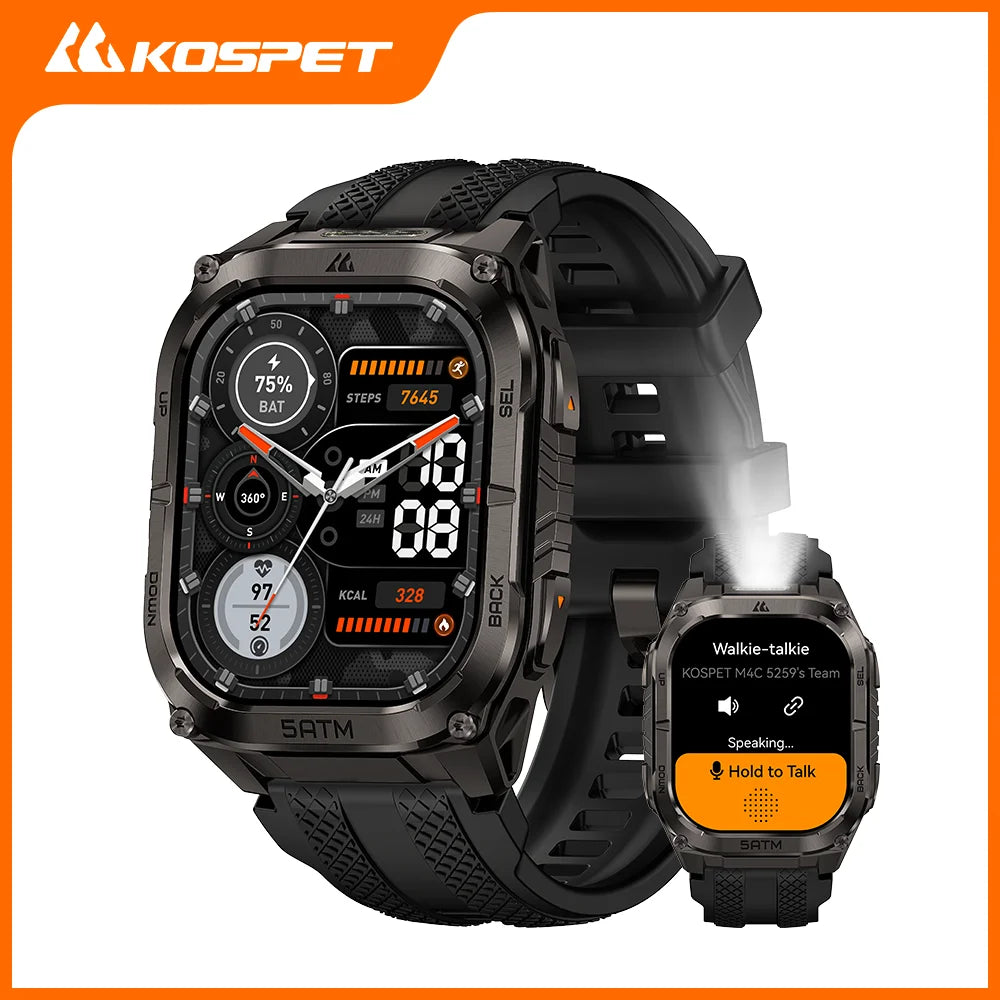 Kospe Tank M4c Gps Smartwatch With Flashlight And Health Tracking