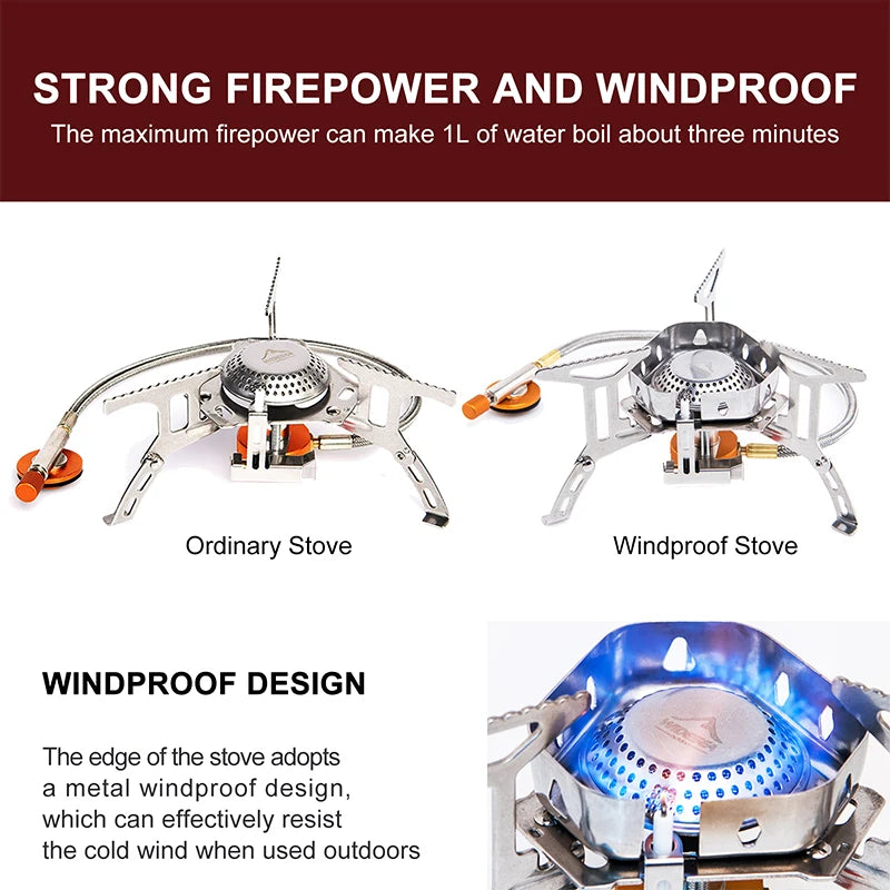 Widesea Windproof Outdoor Gas Camping Burner For Travel