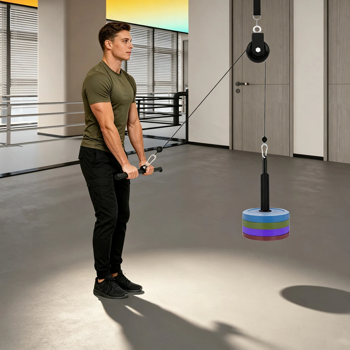 Home Cable Weight Pulley Fitness System For Strength Training