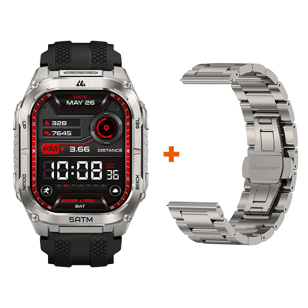 Kospe Tank M4c Gps Smartwatch With Flashlight And Health Tracking
