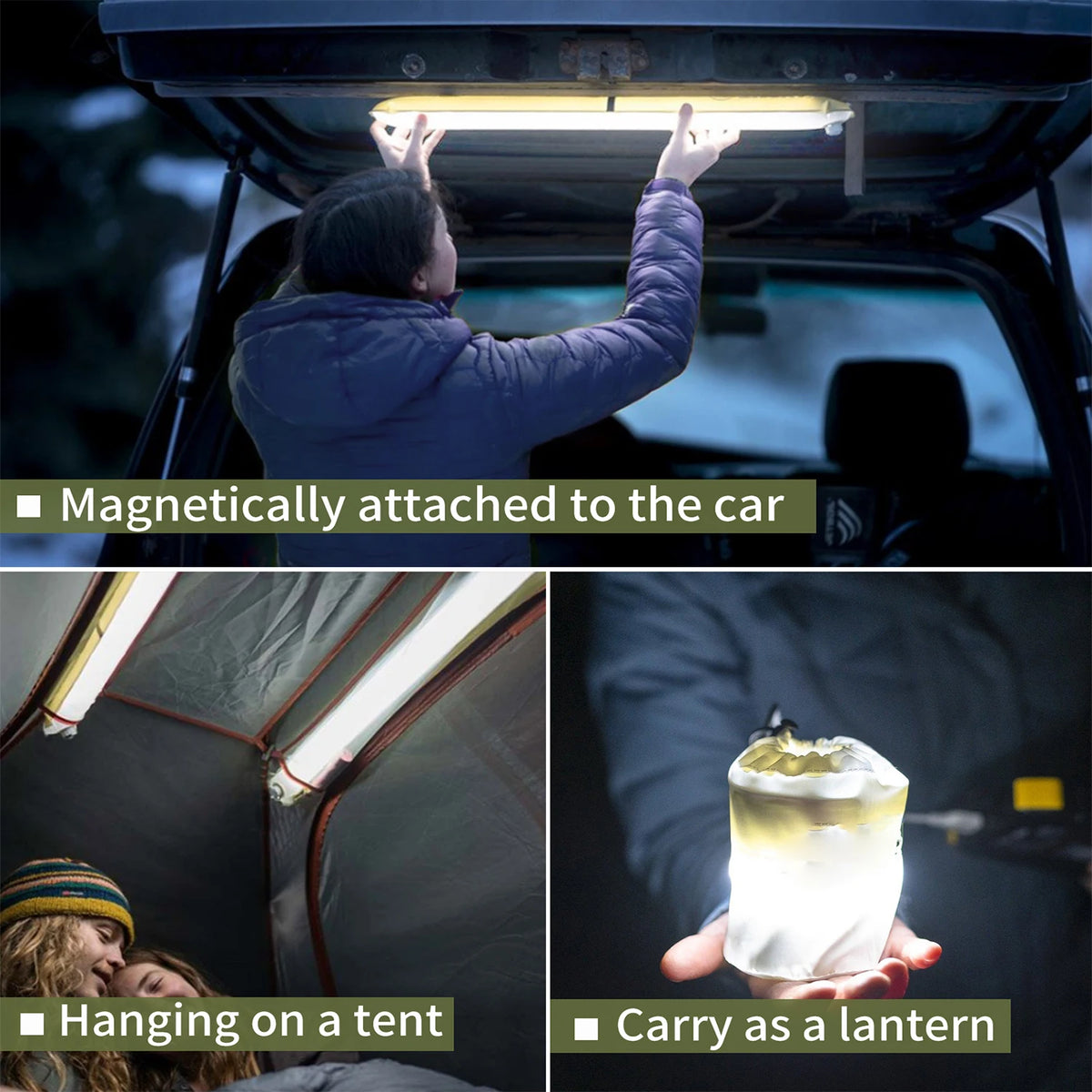 Portable Foldable Inflatable Camping Light Rechargeable Outdoor Tent Light