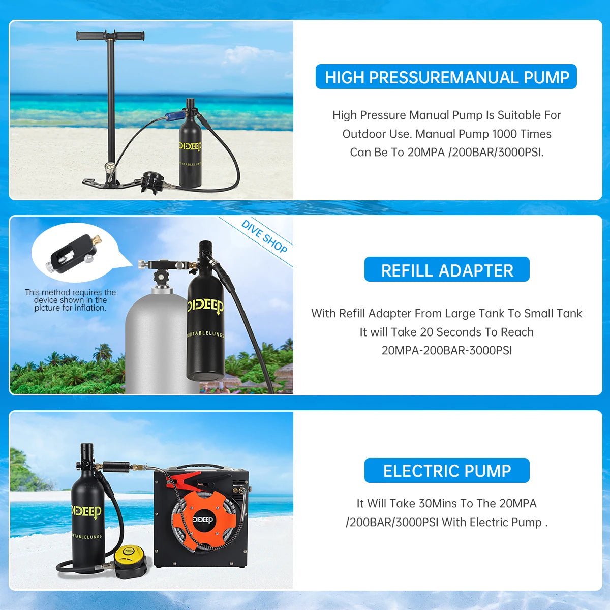 DidEEP Portable Scuba Diving Tank Set For Outdoor Underwater Adventures