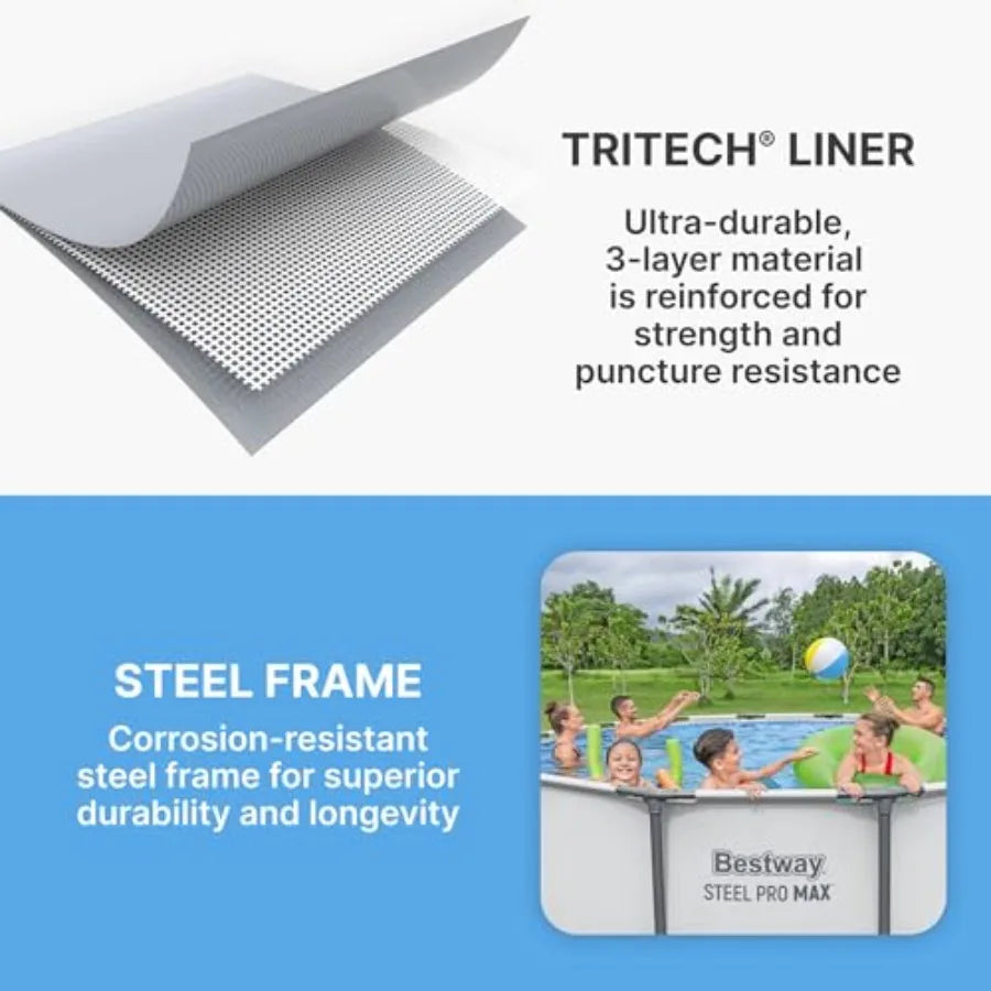 Steel Pro Max Round Metal Frame Pool With Filter Pump