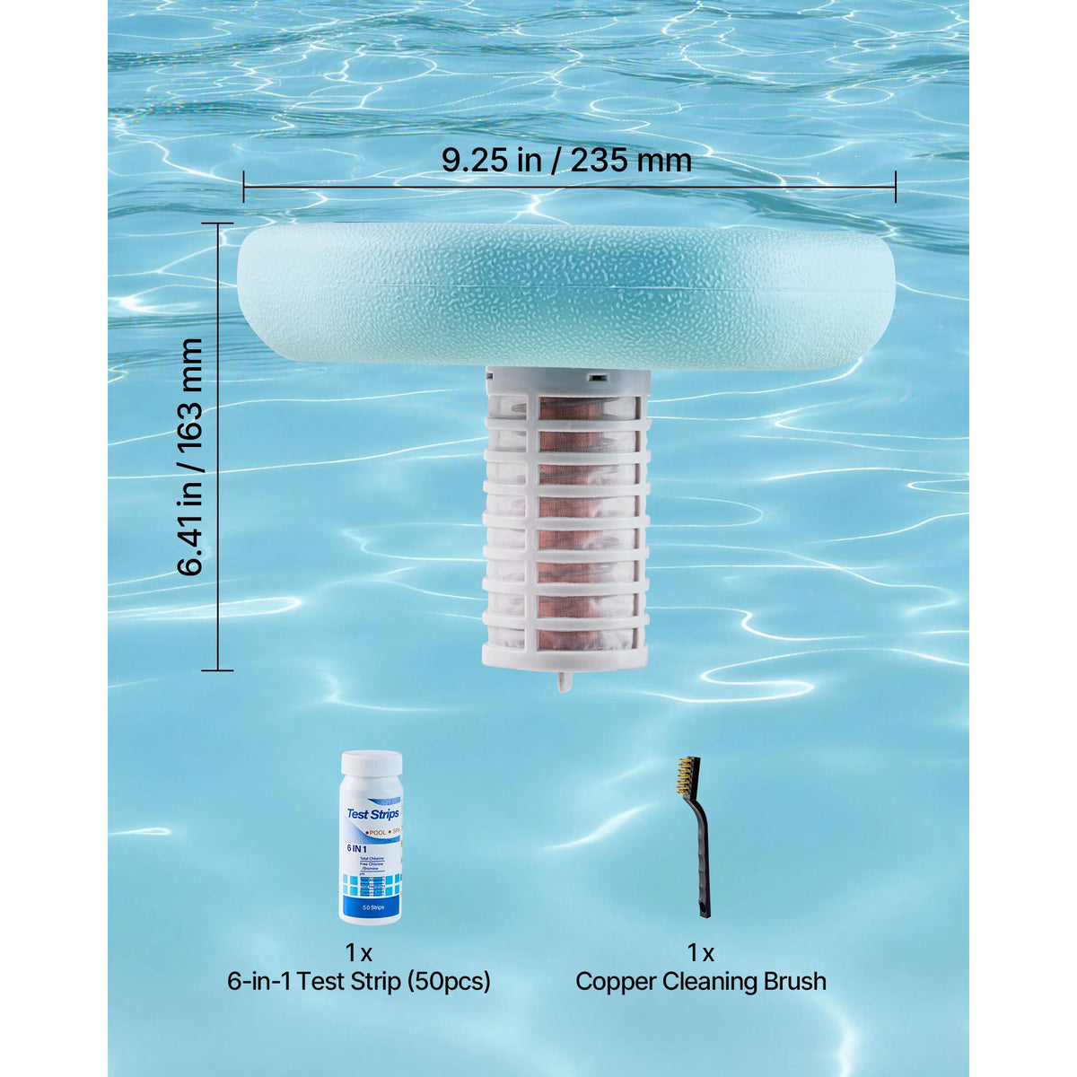 SucceBuy Solar Pool Ionizer Copper Floating Chlorine Free Water Purifier
