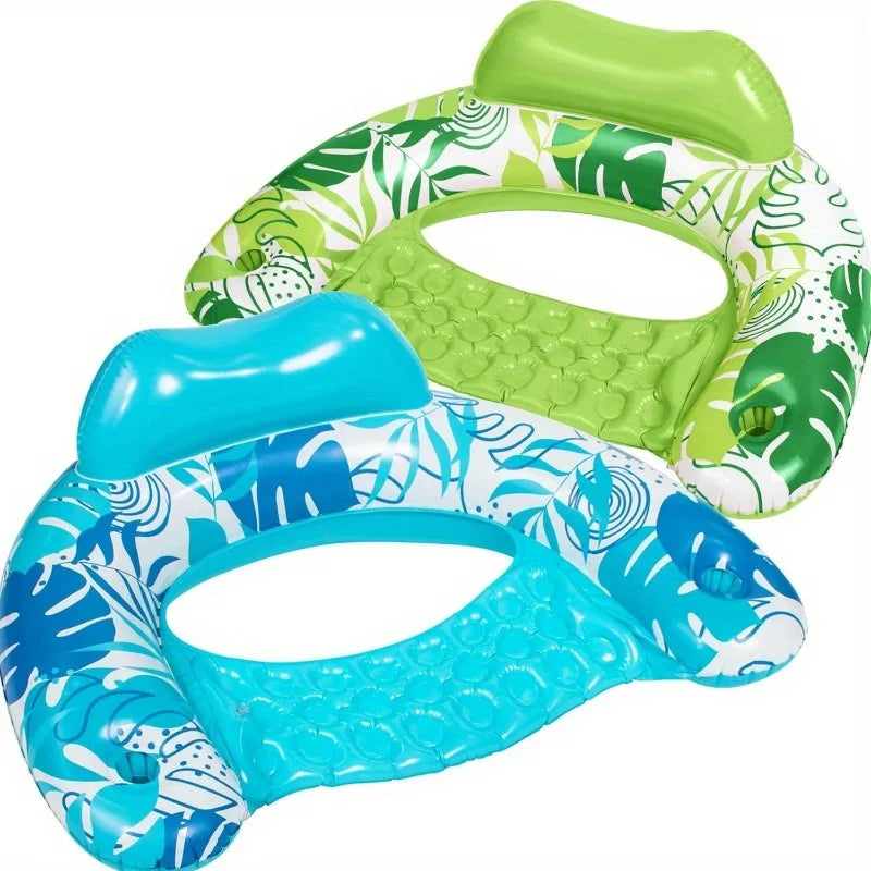 Joyfy Inflatable Pool Lounge Chairs With Dual Cup Holders