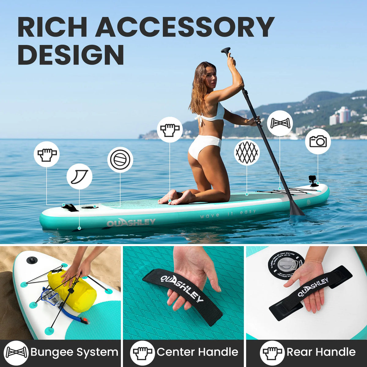 Quashley Inflatable Stand Up Paddle Board Complete Set