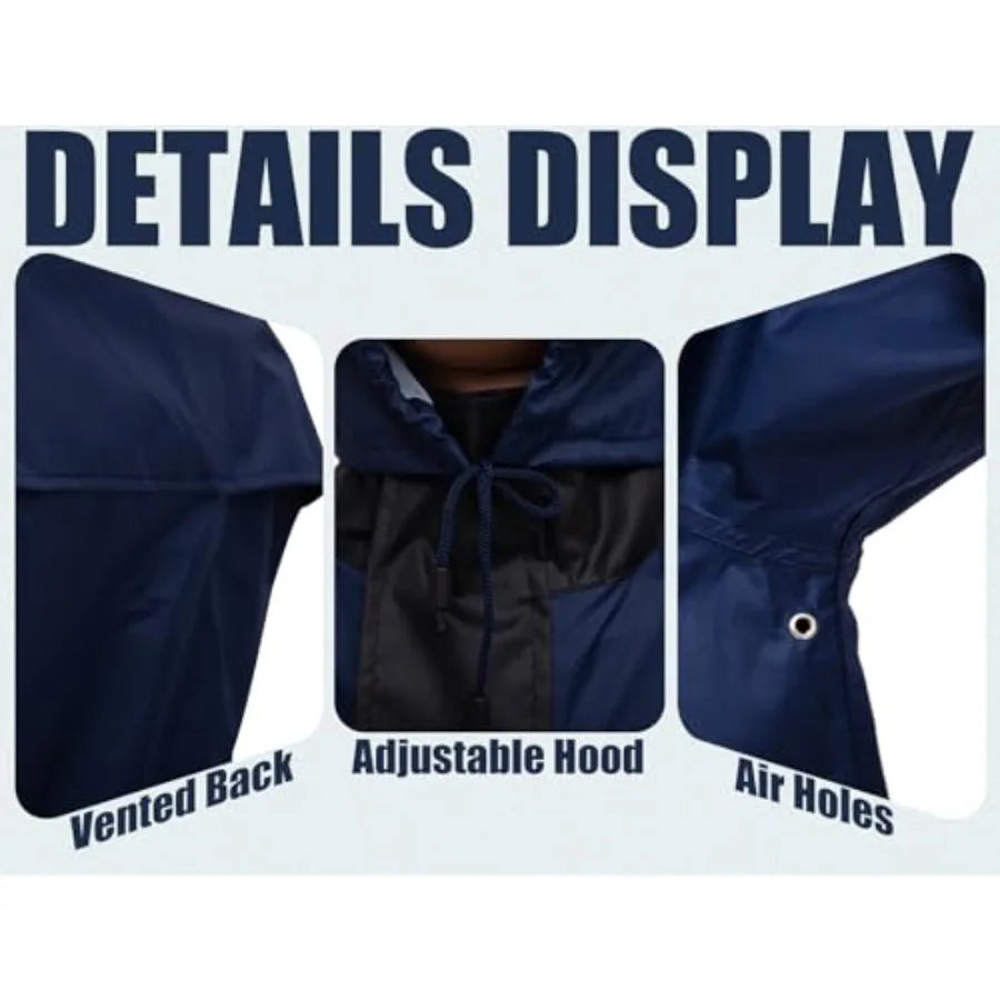 Men's High Visibility Waterproof Rain Suit Jacket With Bib Overalls