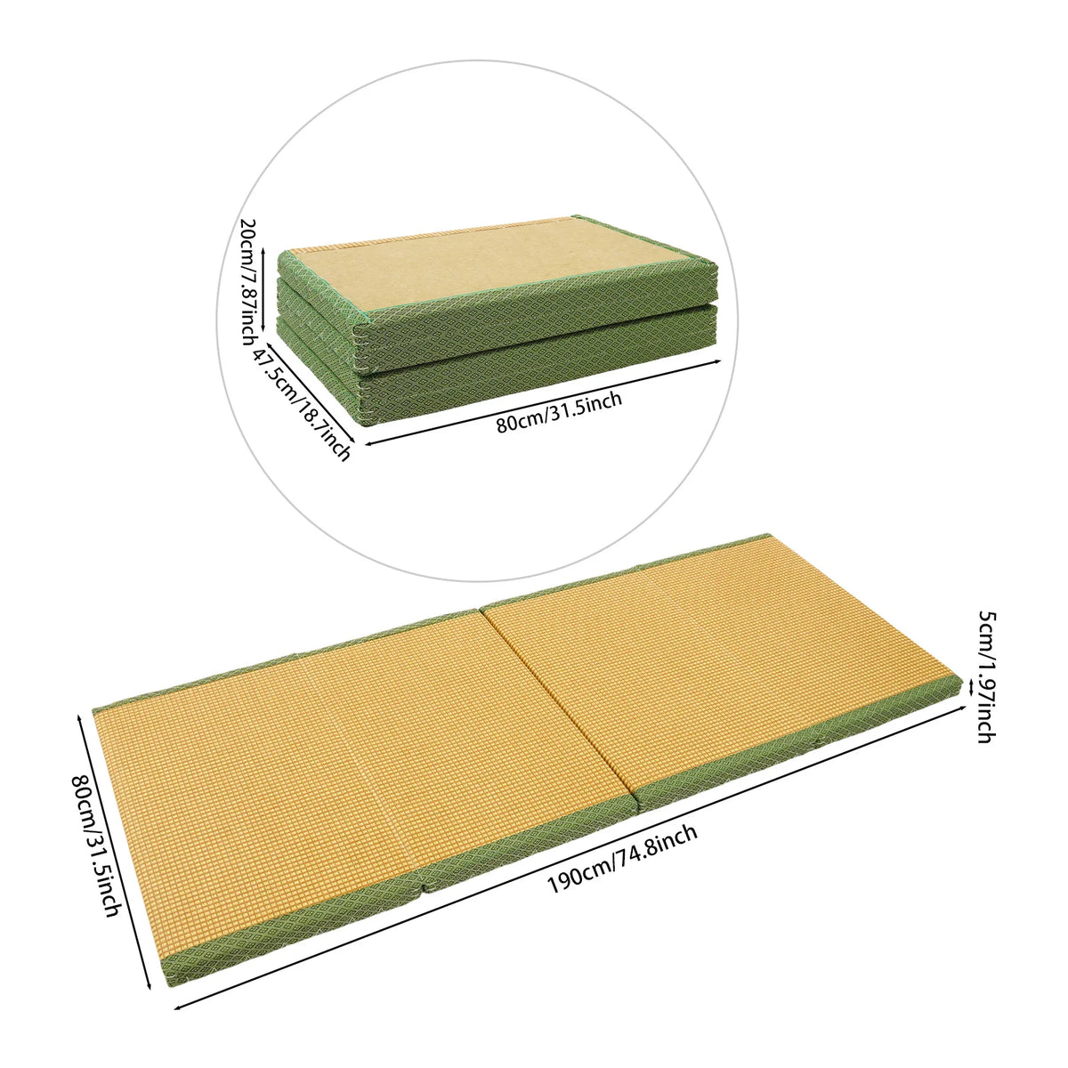 Foldable Artificial Rattan Tatami Floor Mat For Yoga And Meditation