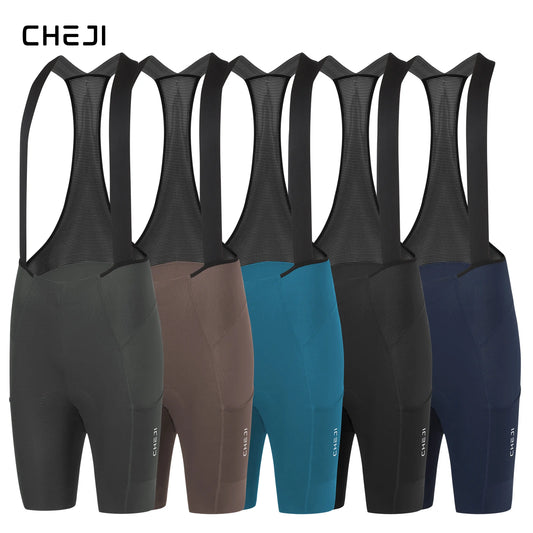 Cheji Men's Seamless Cycling Bib Shorts Breathable Quick Dry Fabric