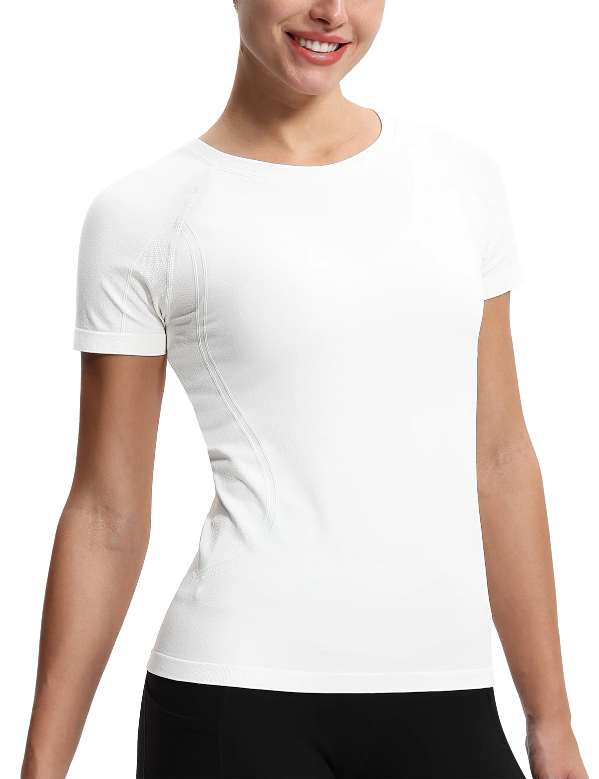 The Gym People Womens Seamless Workout Tee Shirt Short Sleeve
