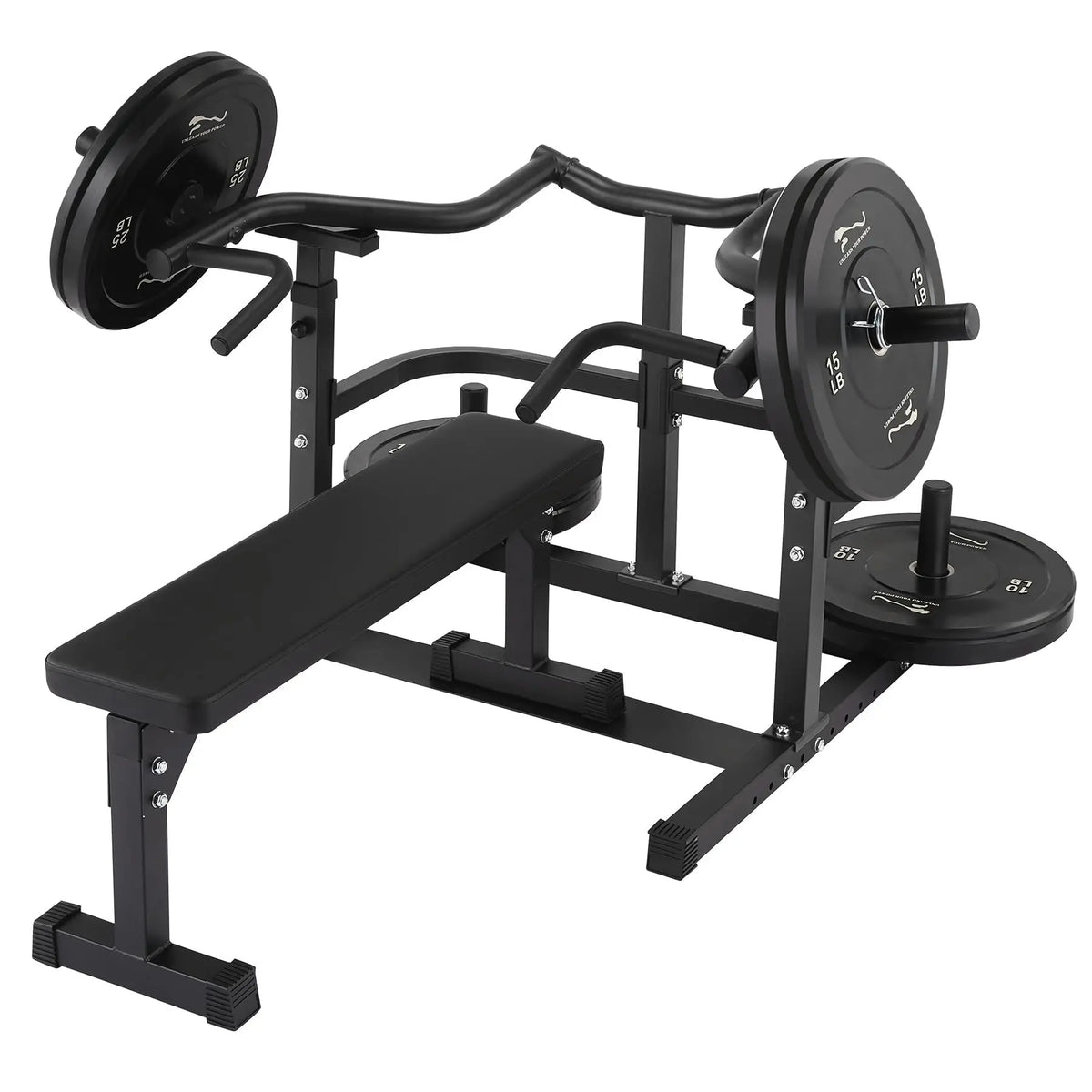 Adjustable Chest Press Machine with Converging Arms and Bench
