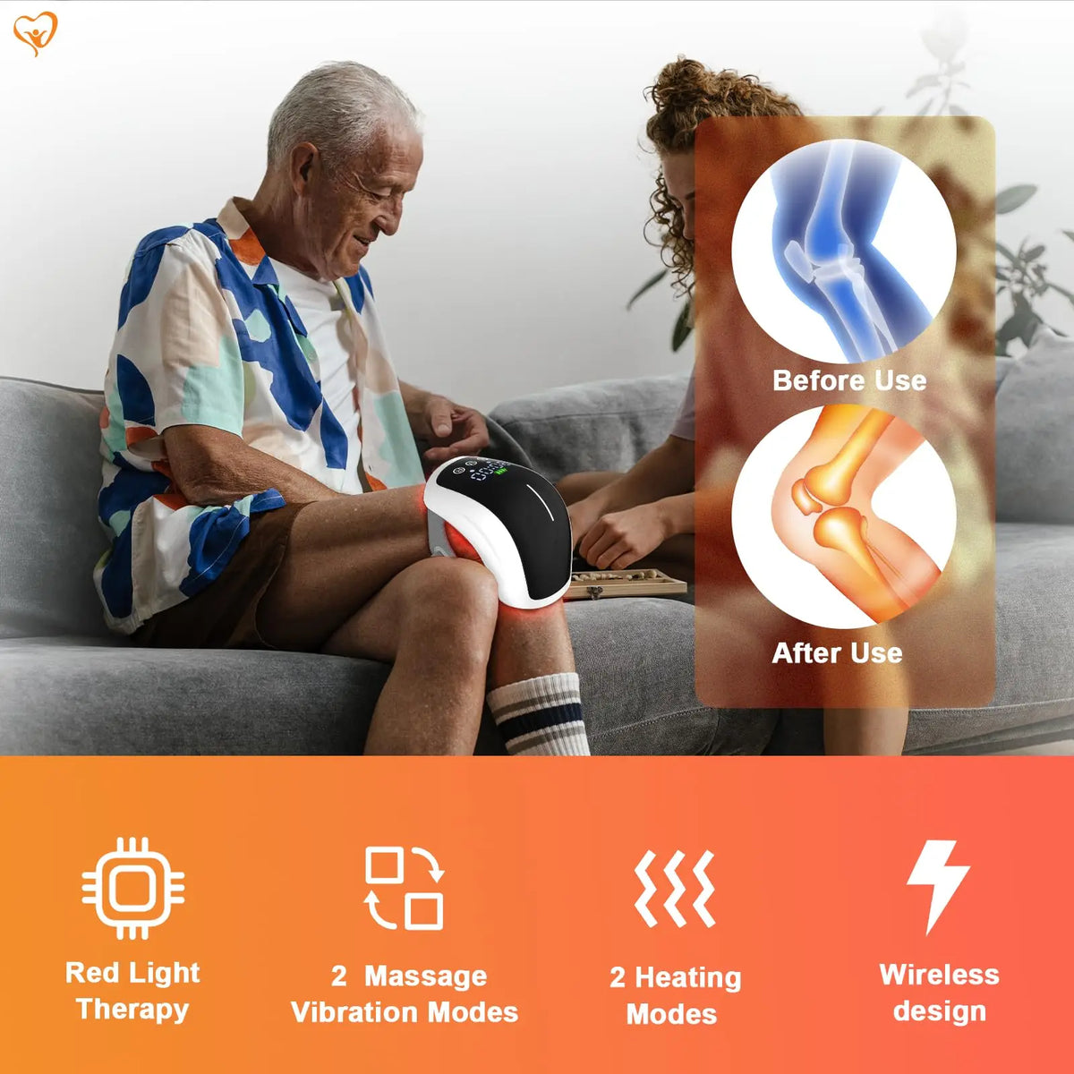 Jitesy Heated Knee Massager With Infrared Light Therapy