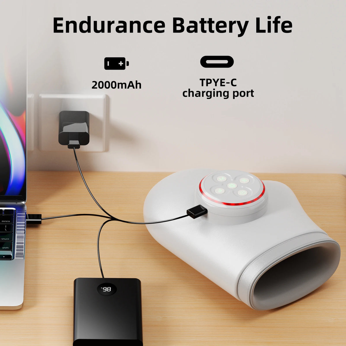 Leercon Portable Hand Massager With Heating And Vibration Therapy