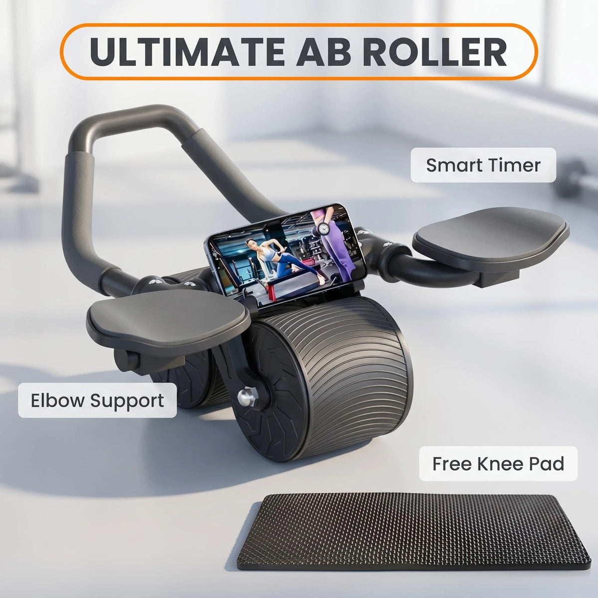 Professional Core Ab Roller With Knee Pad And Timer