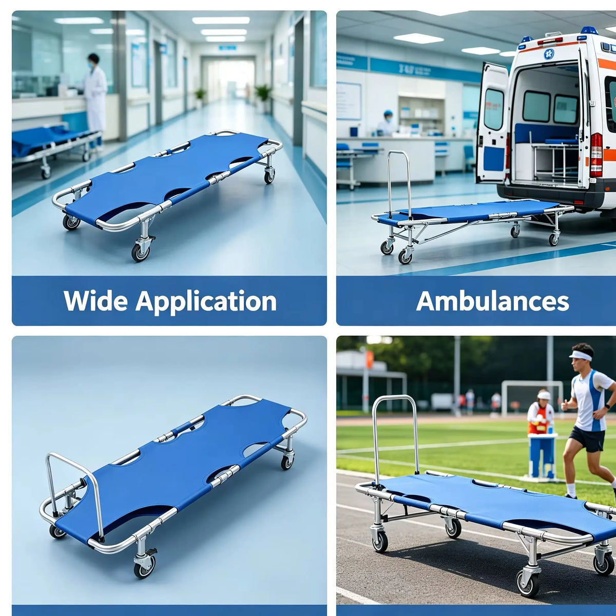 Aluminum Alloy Folding Emergency Stretcher With 350 Lb Capacity