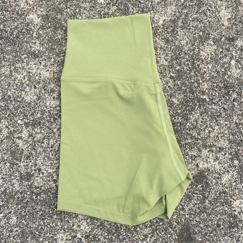 Women High Waist Cotton Yoga Fitness Athletic Shorts