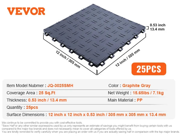 SucceBuy Interlocking Garage Floor Tiles With Non Slip Texture