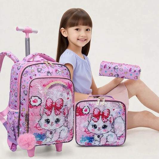 Bling Babies Kids Travel Bag With Wheels And Lunch Box