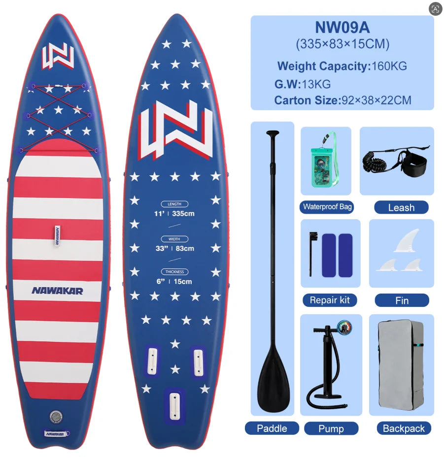 Portable Inflatable Sea Paddle Board for Surfing and Fishing